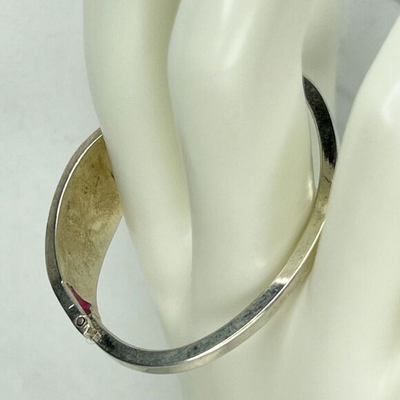 Vintage Taxco Mexico Silver Tone Abalone Shell Butterfly Child's Bangle ✨ - Picture 5 of 7